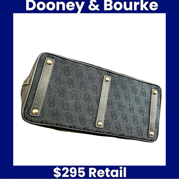 Y2K Dooney & Bourke Logo Lock Signature Canvas Jacquard w/Leather Trim - Picture 10 of 13